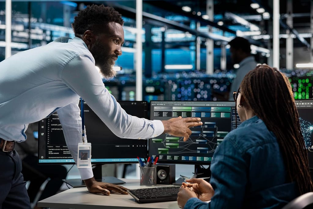 cybersecurity professional monitoring secure network infrastructure